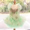 Mint Green Crystal Tulle Pet Party Dress