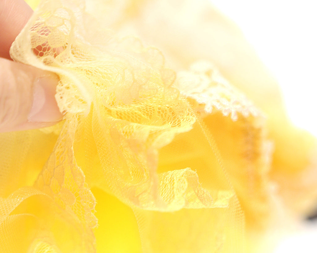 Pet Dress Yellow Tweed Pearls Collar with Lace Tutu - Boutique Party Outfit