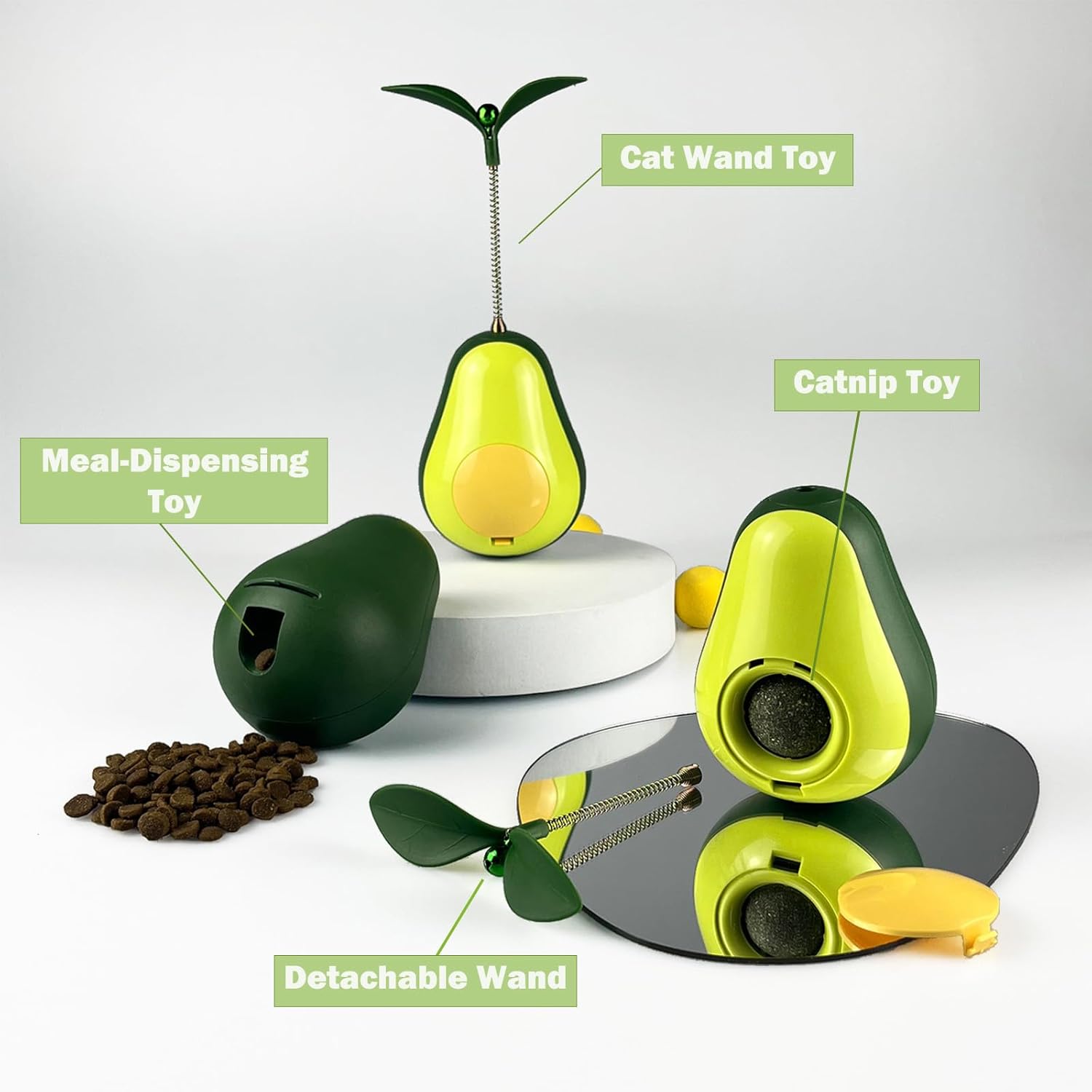 Cat Toy Avocado Tumbler & Catnip Ball Interactive