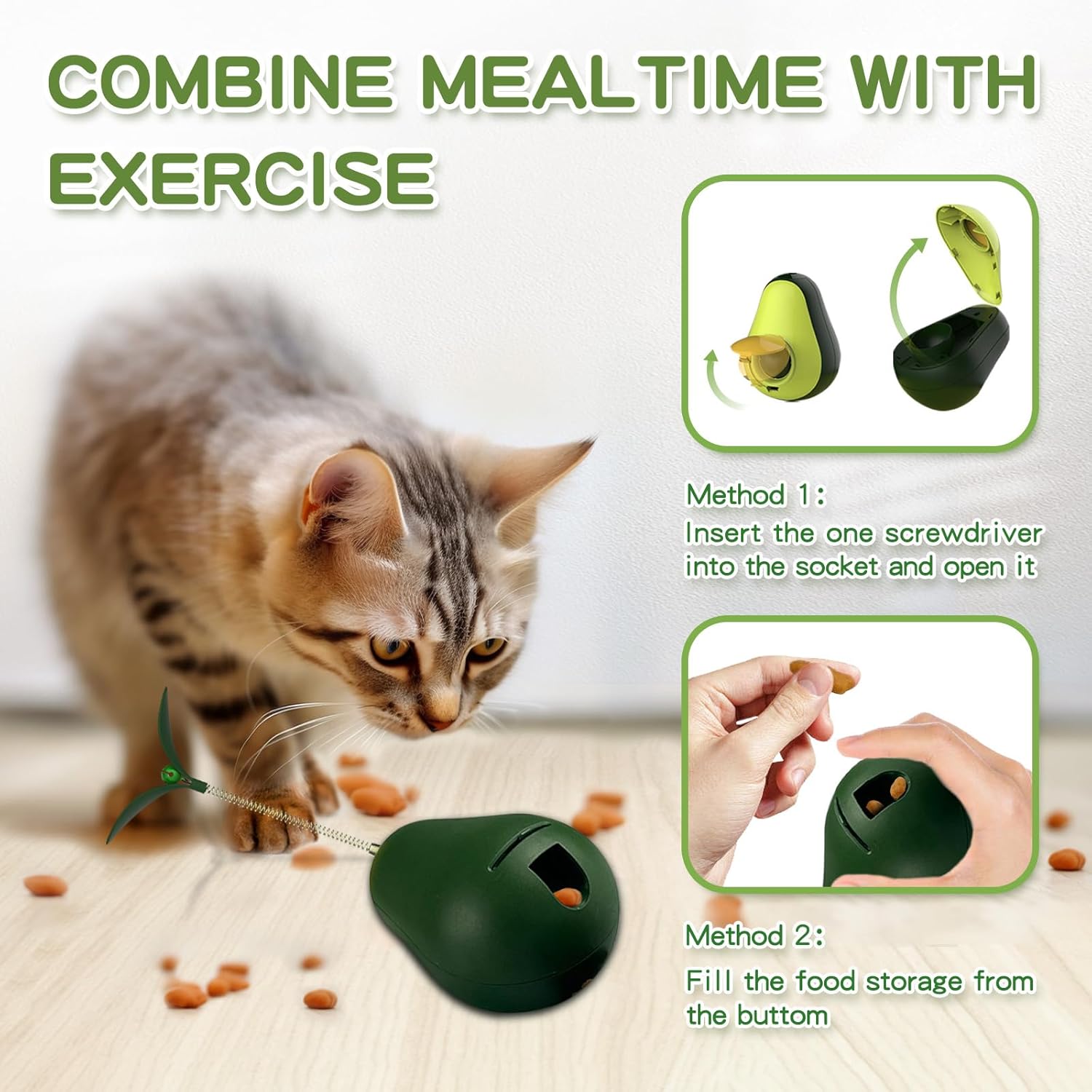 Cat Toy Avocado Tumbler & Catnip Ball Interactive