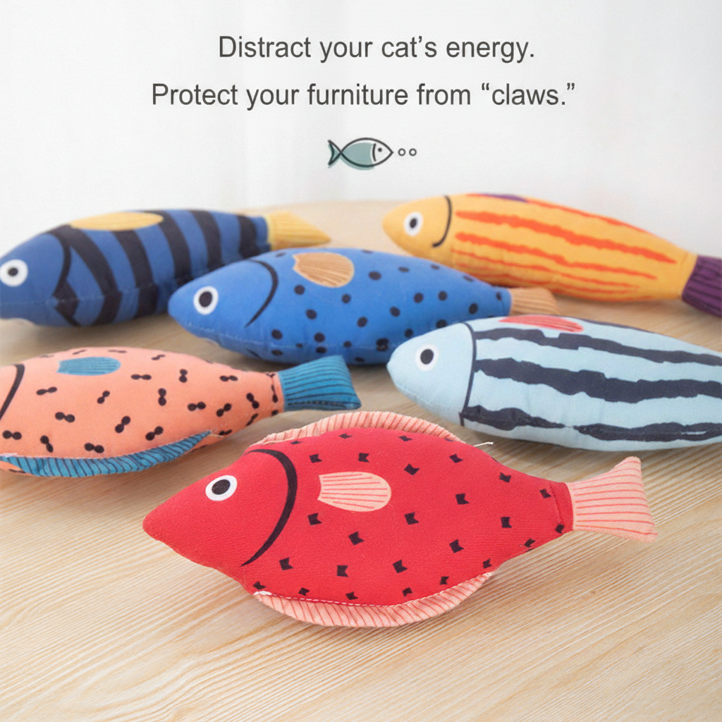 Cat Toy Catnip Fish Plush with Bell