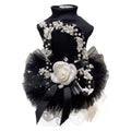 Black Pearl Sequin Pet Tutu Dress with 3D Flower - Formal Party Look